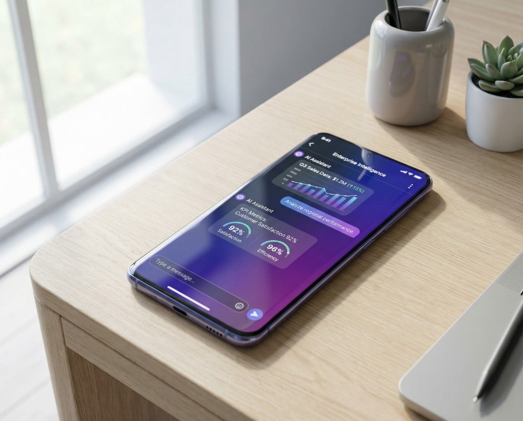 Chat AI Babylon con analisi dati su smartphone